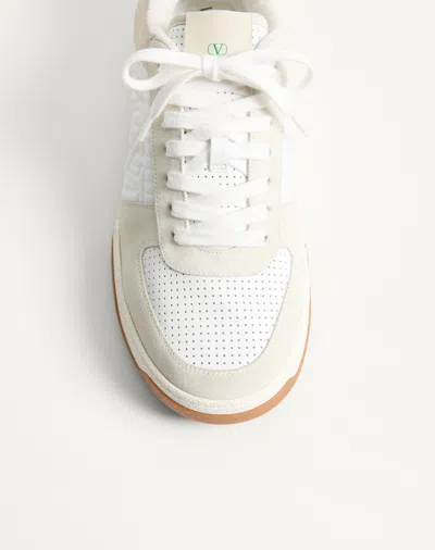 Valentino Garavani Signature Detail Ankle Padding Sneakers With Interchangeable Laces In White