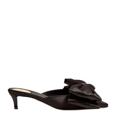 Valentino Garavani Yolande Bow Pointed Toe Mule Pump In Black