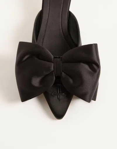 Valentino Garavani Yolande Bow Pointed Toe Mule Pump In Black