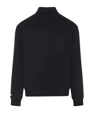 Canali Black Wool-cashmere Blend Jacket With Minimalist Design In Blue