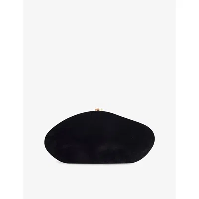 Cult Gaia Caldera Velvety Sculptural Clutch Bag In Black
