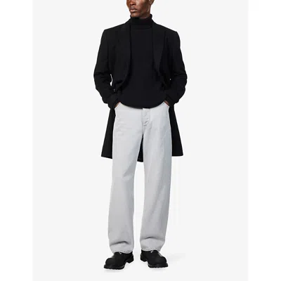 Eleventy Mens Black Roll-neck Ribbed Cashmere Jumper In Black