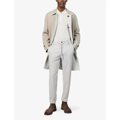 Eleventy Mens Light Melange Gray Straight-leg Drawstring-waist Wool Blend Trousers In Gray