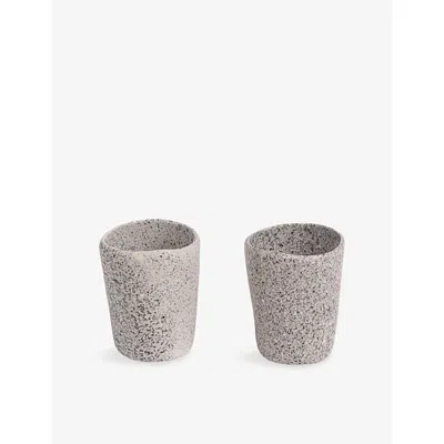 Seletti Newlithic Porcelain Glasses Set Of Two In Gray