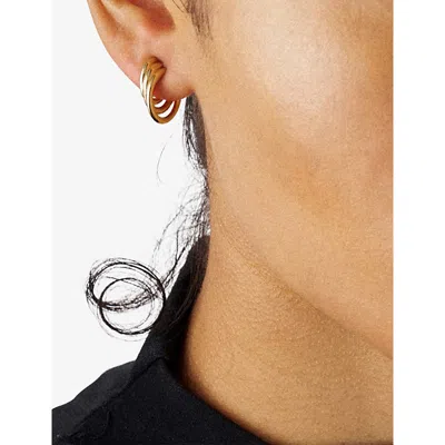 Shaun Leane Womens Bound Size 2 18ct Yellow Gold Vermeil Hoop Earrings In Gold