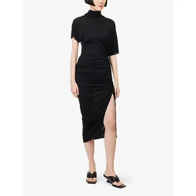 Rick Owens Lillies Womens Black Lilith Draped Jersey Top In Black