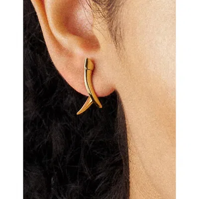 Shaun Leane Womens Sabre Mini Cross-over 18ct Yellow Gold Vermeil Earrings In Gold