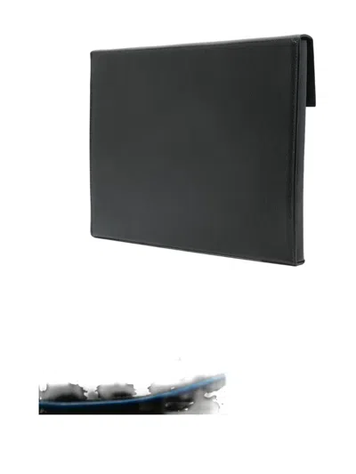 Tom Ford Logo-debossed Leather Clutch Bag In Black