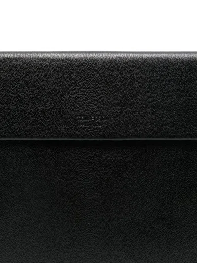 Tom Ford Logo-debossed Leather Clutch Bag In Black