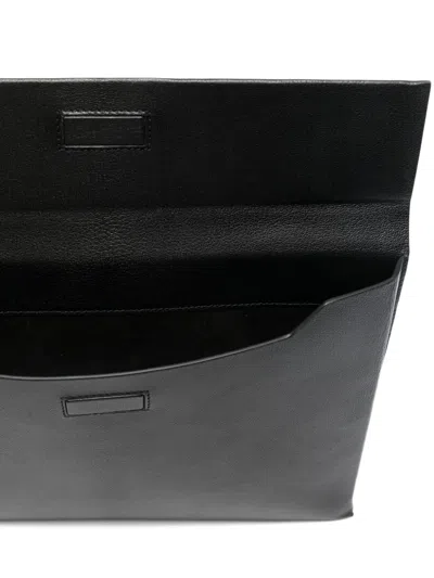 Tom Ford Logo-debossed Leather Clutch Bag In Black