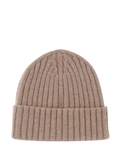 Mc2 Saint Barth Logo-embroidered Beanie Hat In Brown