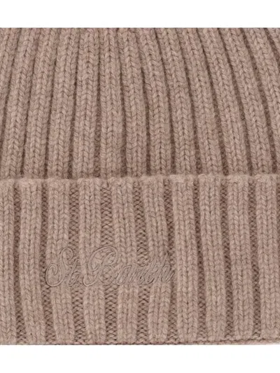Mc2 Saint Barth Logo-embroidered Beanie Hat In Brown
