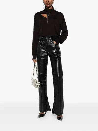 Agolde Five-pocket Casual Pants In Black