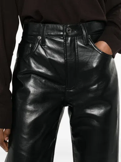 Agolde Five-pocket Casual Pants In Black