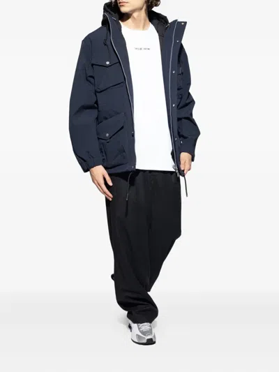 Moose Knuckles Pocket Hooded Jacket In Blue