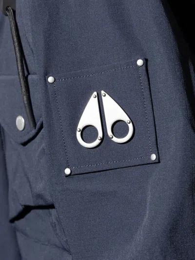 Moose Knuckles Pocket Hooded Jacket In Blue