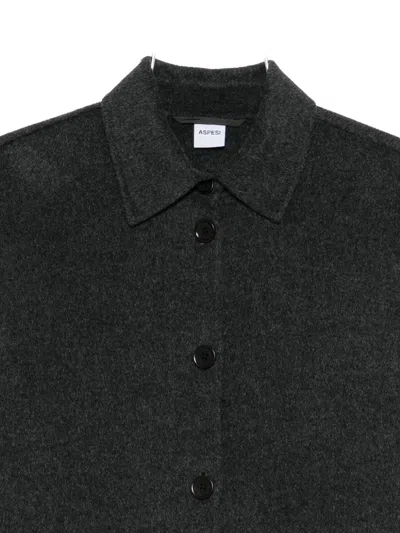 Aspesi Buttoned Jacket In Gray