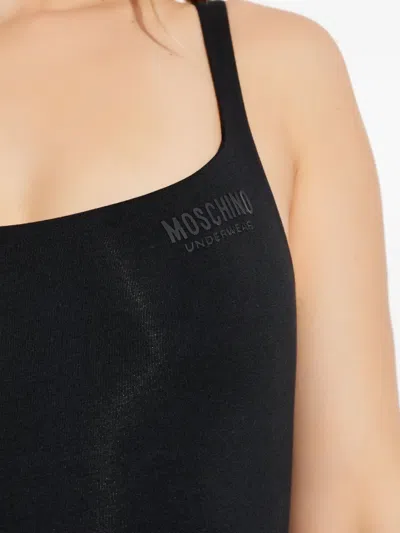 Moschino Logo Bodysuit In Black