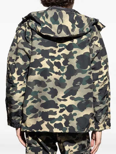 A Bathing Ape Camouflage Hooded Jacket In Multi