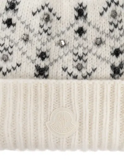 Moncler Embellished Alpaca And Wool-blend Beanie In Brown