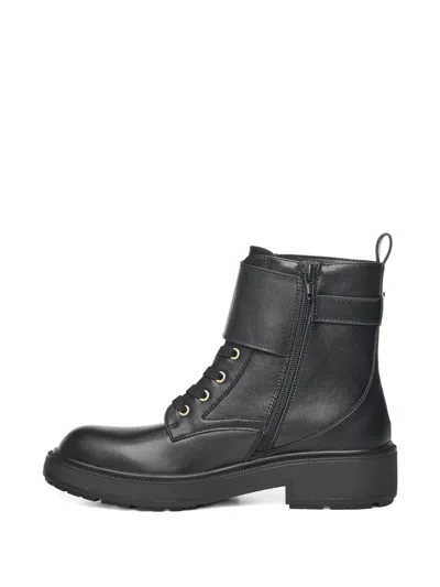 Liu •jo Buckle Logo Plaque Boots In Black