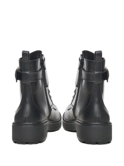 Liu •jo Buckle Logo Plaque Boots In Black