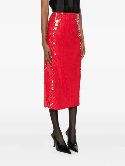 Isabelle Blanche Sequinned Skirt In Red