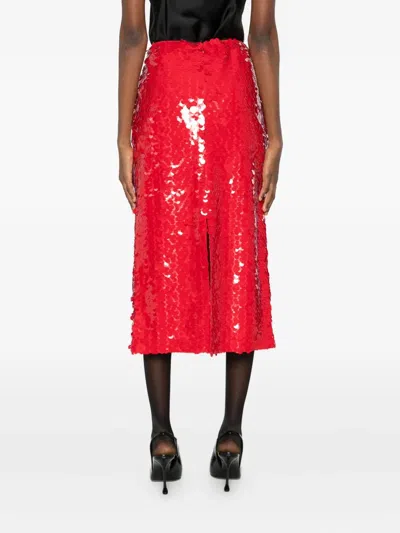 Isabelle Blanche Sequinned Skirt In Red