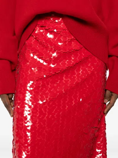 Isabelle Blanche Sequinned Skirt In Red