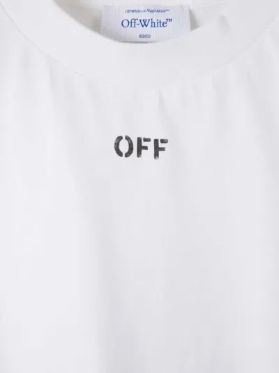 Off-white Logo Floral Cotton T-shirt In White