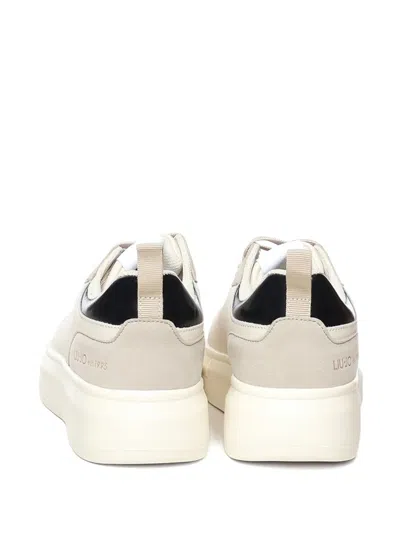 Liu •jo Leather Platform Sneakers In White