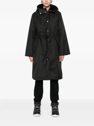 Yves Salomon Hooded Drawstring-waist Parka In Black