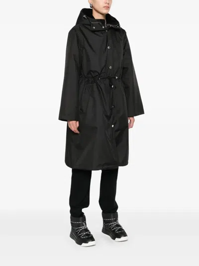 Yves Salomon Hooded Drawstring-waist Parka In Black