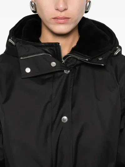 Yves Salomon Hooded Drawstring-waist Parka In Black