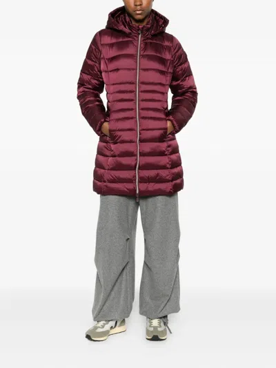 Save The Duck Hooded Padded Jacket In Red
