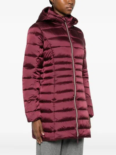 Save The Duck Hooded Padded Jacket In Red