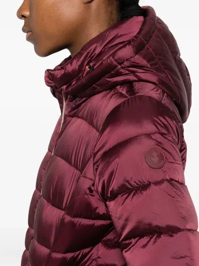 Save The Duck Hooded Padded Jacket In Red