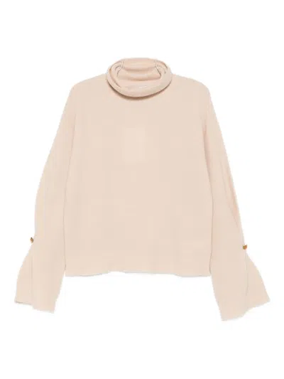 Isabelle Blanche Roll-neck Jumper In Gold