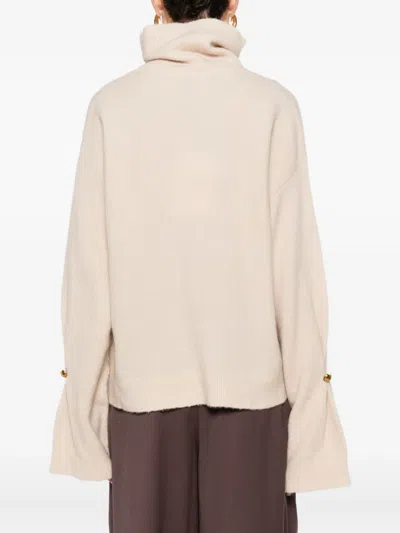 Isabelle Blanche Roll-neck Jumper In Gold