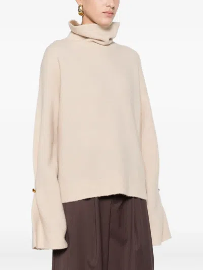 Isabelle Blanche Roll-neck Jumper In Gold