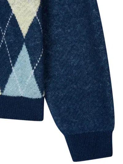 Studio Tomboy Diamond-pattern Cardigan In Blue