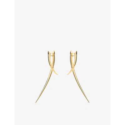 Shaun Leane Womens Sabre Cross-over 18ct Yellow Gold Vermeil Earrings In Gold
