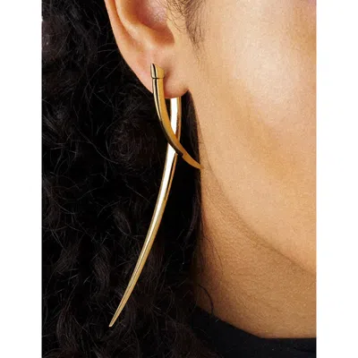 Shaun Leane Womens Sabre Cross-over 18ct Yellow Gold Vermeil Earrings In Gold