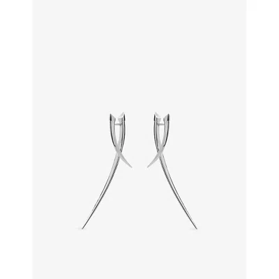 Shaun Leane Womens Sabre Cross-over Sterling-silver Earrings In Metallic
