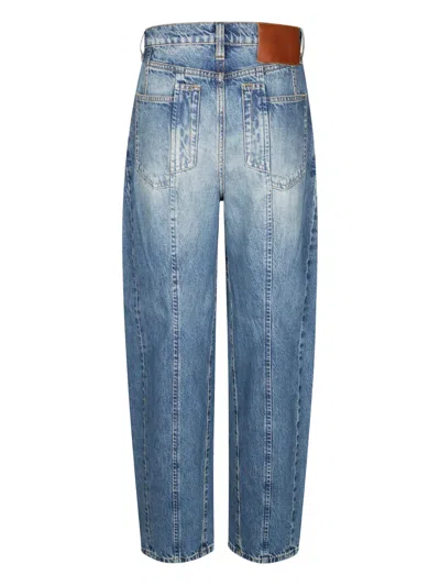 Victoria Beckham Straight-leg Blue Denim Jeans With Mid-rise Waist In Blue