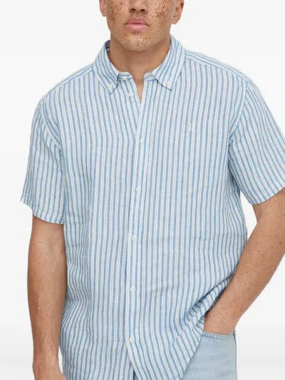 Les Deux Striped-pattern Shirt In Blue