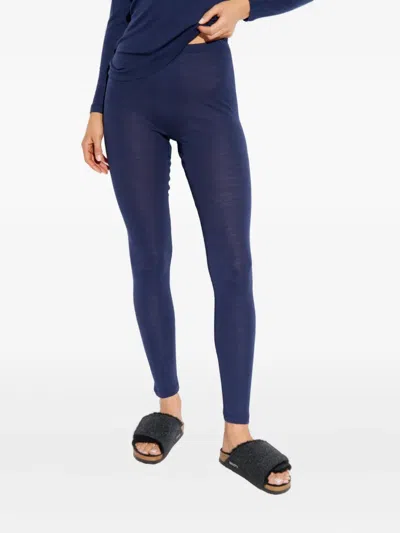 Hanro Elasticated-waistband Leggings In Blue