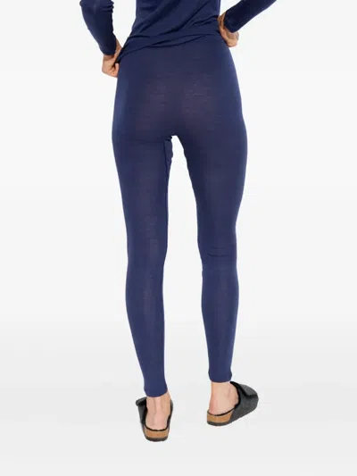 Hanro Elasticated-waistband Leggings In Blue