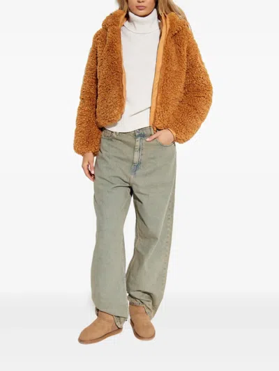 Save The Duck Hooded Zip Jacket In Brown