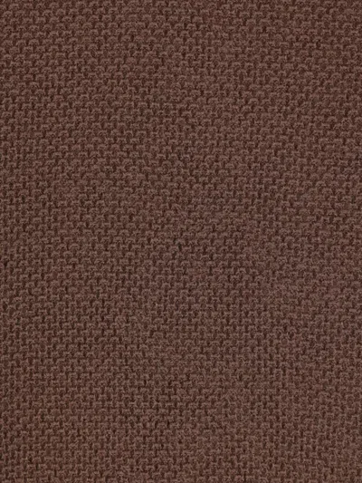 Zegna Cashmere Jacquard Long Sleeve Polo In Brown